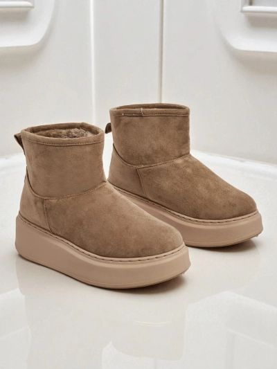 Короткие женские ботинки а-ля снегоходы с пристегивающимся голенищем Elizze