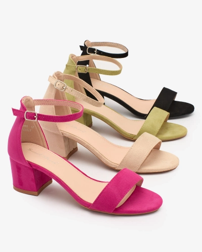 Royalfashion Fuchsia women's low stiletto sandals Mesteri