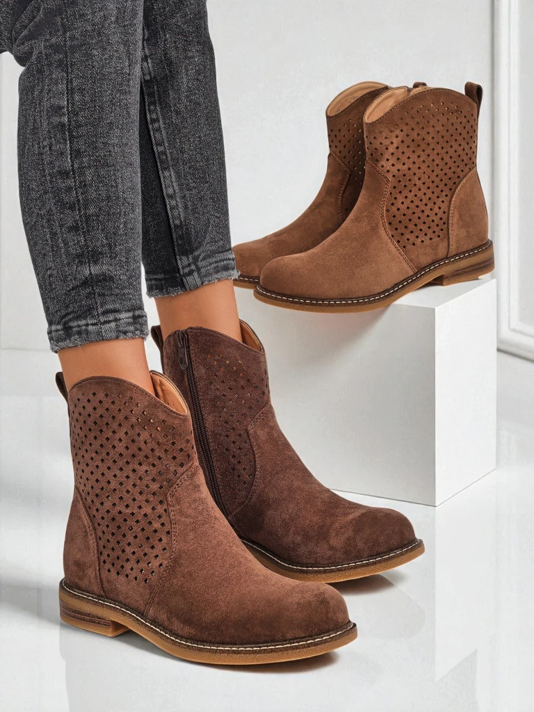 Royalfashion Women's Openwork Ankle Boots Toffas