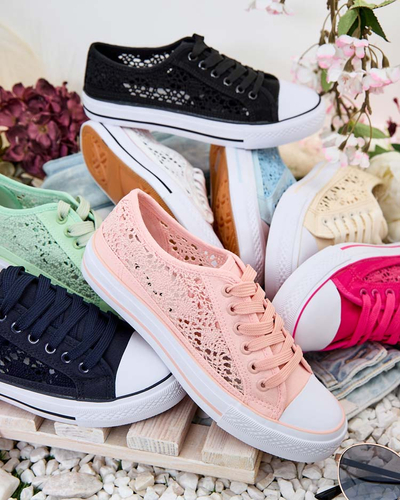 Callista Fuchsia Women's Sneakers - Light Fabric, 2.5 cm Flat Sole