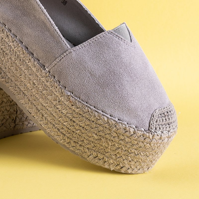 Gray women's espadrilles on a high platform Kentuki - Footwear