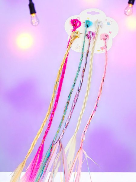 Royalfashion Krāsainas pieaustas bizes ar matu sprādzēm