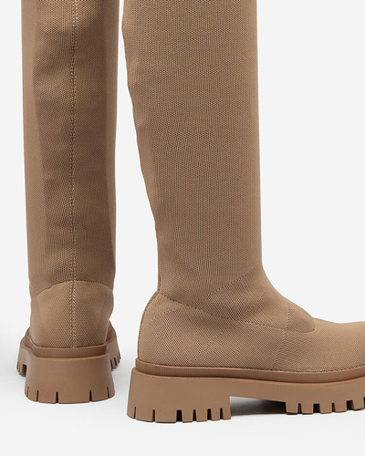 Royalfashion Brown women's slip-on over-the-knee boots Radgitas