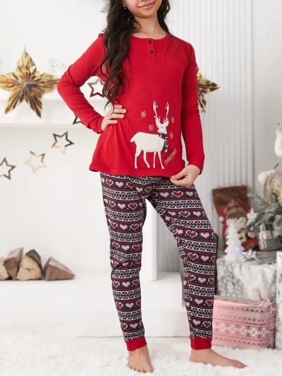 Royalfashion Christmas Cotton Children's Pajama with Polar Reindeer