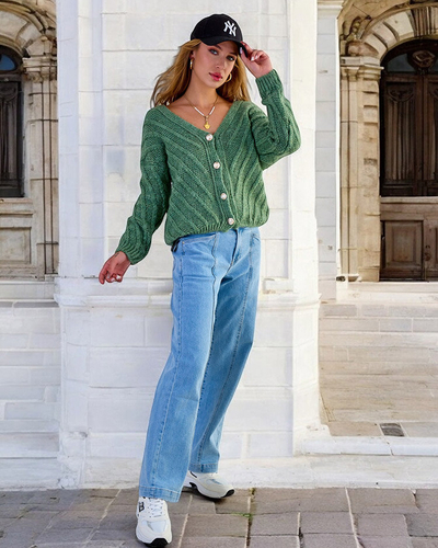 Royalfashion Women's knitted sweater with buttons