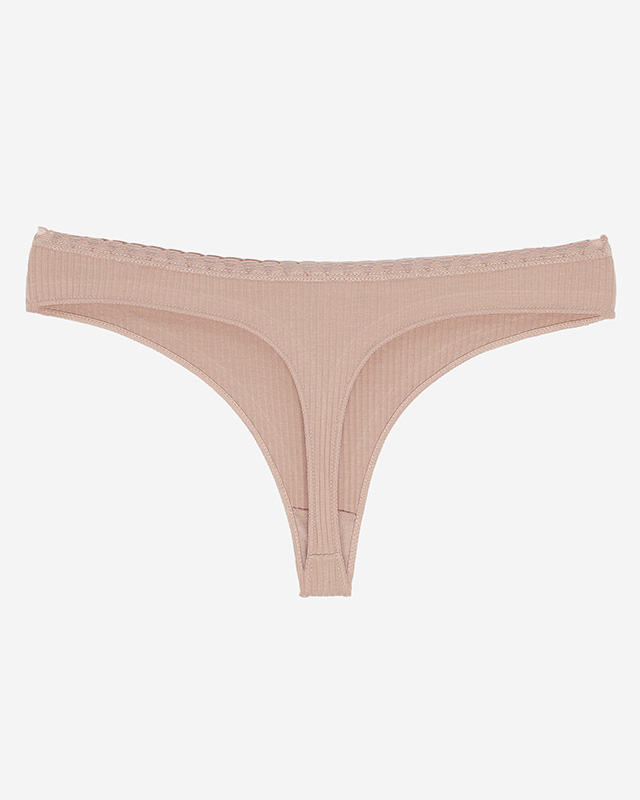 Coral women's ribbed thongs - Underwear