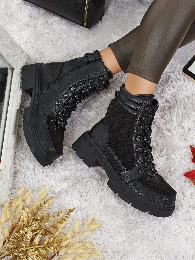 Botki workery kobiece z kożuszkiem Ardella