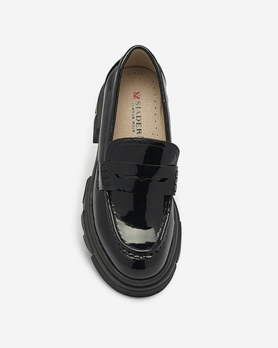 Lakēti melni mokasīni sievietēm Tygriss- Footwear