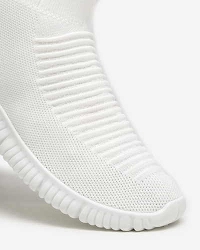 Women's white slip-on trainers by Deloni - Footwear