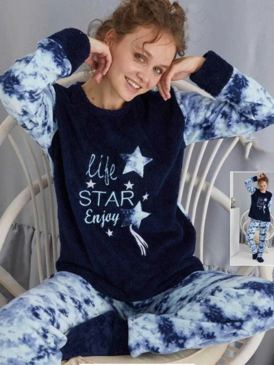 Royalfashion Women's Pajamas a'la Fleece Life Star Enjoy