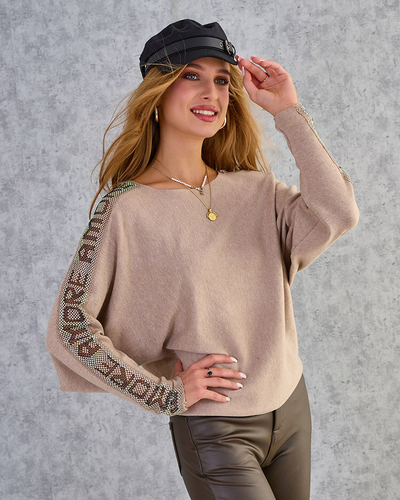 Royalfashion Thin women's sweater with zircons