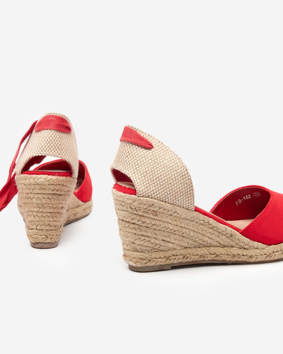 Red women's sandals on a wedge heel Nereda - Sandals