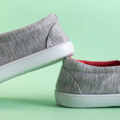 Gray women's quilted slip on with fuchsia inserts Weridia - Footwear