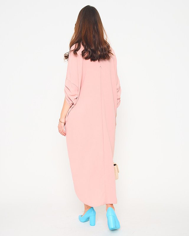 Pink women's oversize midi dress - Clothing