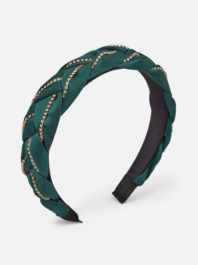 Royalfashion Braided Hairband with Cubic Zirconia