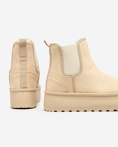 Royalfashion Beige women's platform snow boots Stiellsia