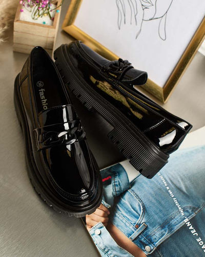 Royalfashion Women's lacquered moccasins with ornament Lehels