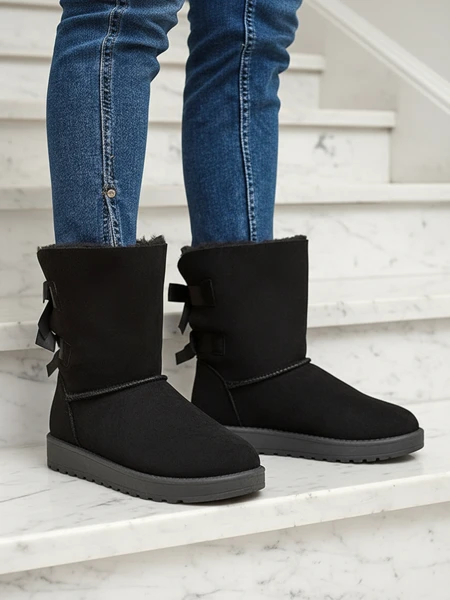 Stella flat-heeled suede eco-leather boots