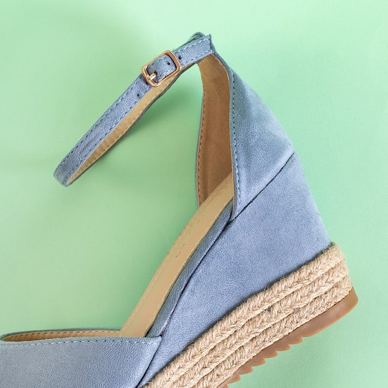 Blue women's wedge sandals Salome - Shoes