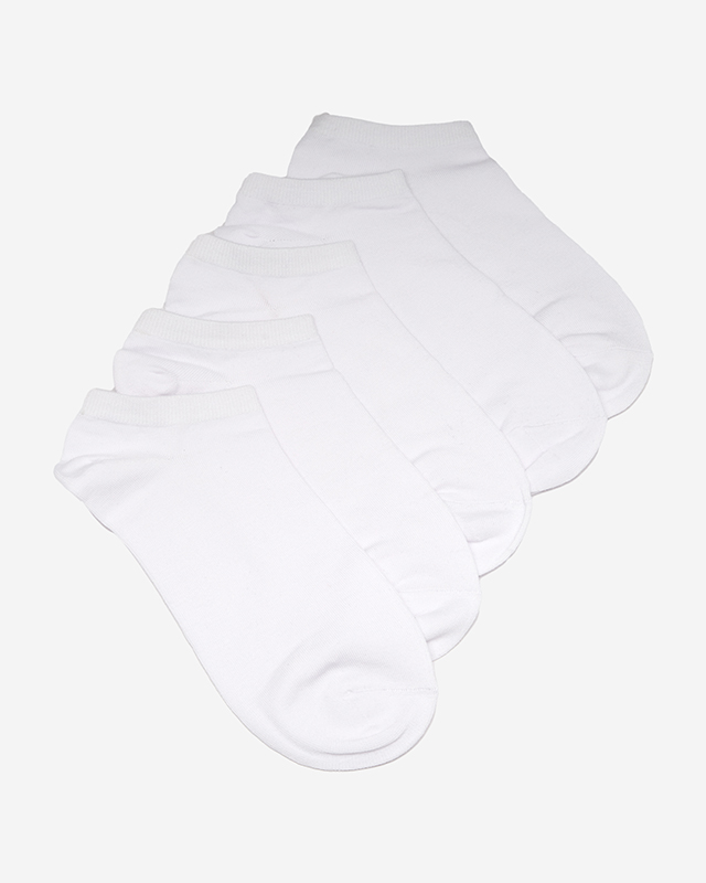 Women's white ankle socks 5 / pack - Underwear