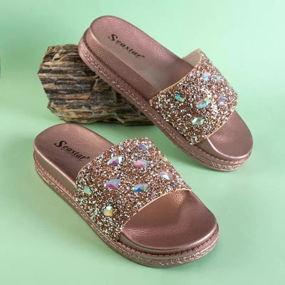 OUTLET Women's rose gold platform sandals Sailor - Footwear