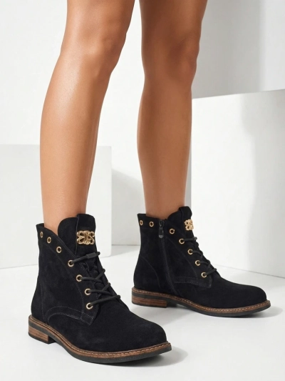 Ботинки женские Aurelia Romano из натуральной замши – коричневые, с мехом