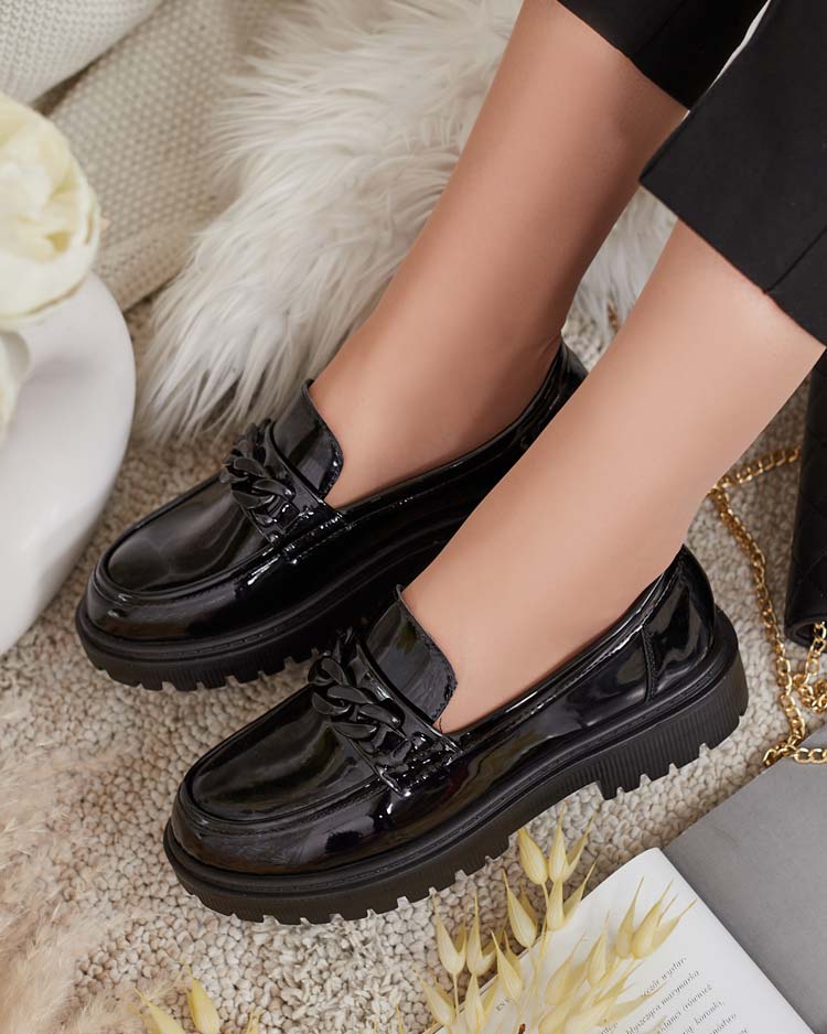 Royalfashion Женские лакированные мокасины с орнаментом Lehels