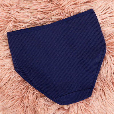 Navy blue women's cotton panties types of briefs with embellishments - Underwear