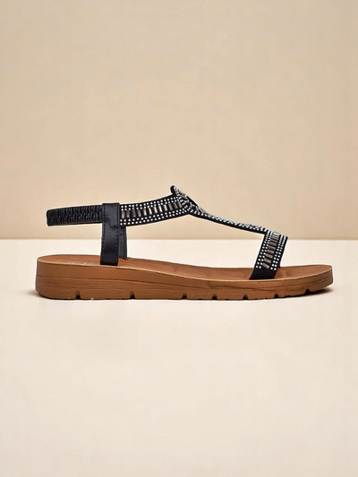Ava Shine Women's Sandals with Decorative Straps