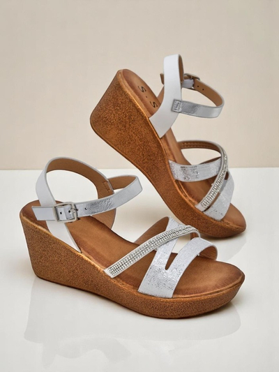 Женские туфли на платформе Royalfashion с стразами и блестками Eclat