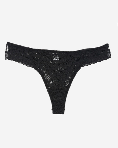 Women's black lace thong panties - Underwear