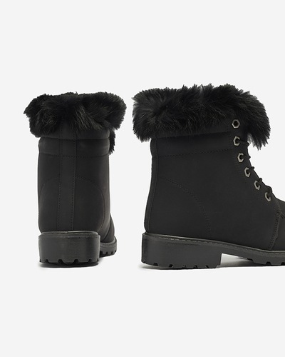 Klasiski sieviešu zābaki a'la trapper melnā krāsā Lausa- Footwear
