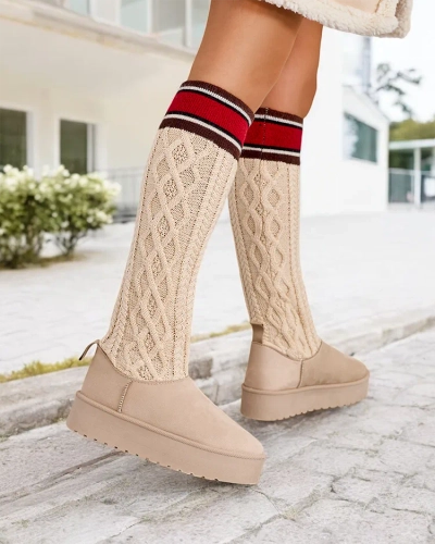 Royalfashion Women's snow boots with sock-like shaft Kokumi