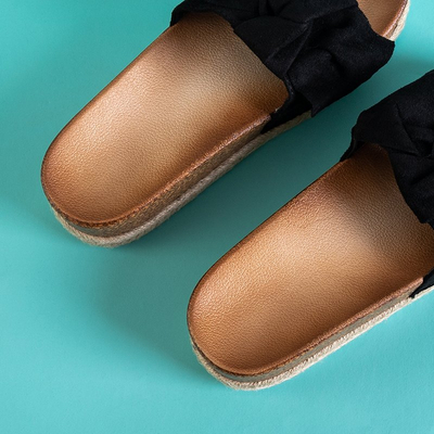 Черные женские шлепанцы с бантом Jenis