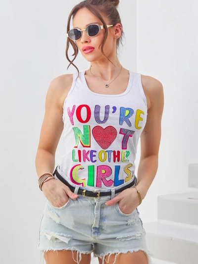 Royalfashion Sieviešu kokvilnas topiņš ar siksnām un unikāliem rakstiem