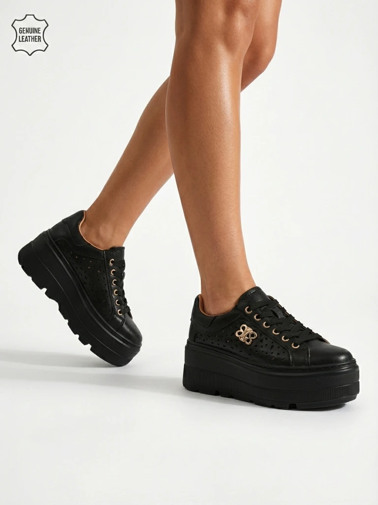 Atelle Women's Openwork Sports Sneakers Made of Natural Leather