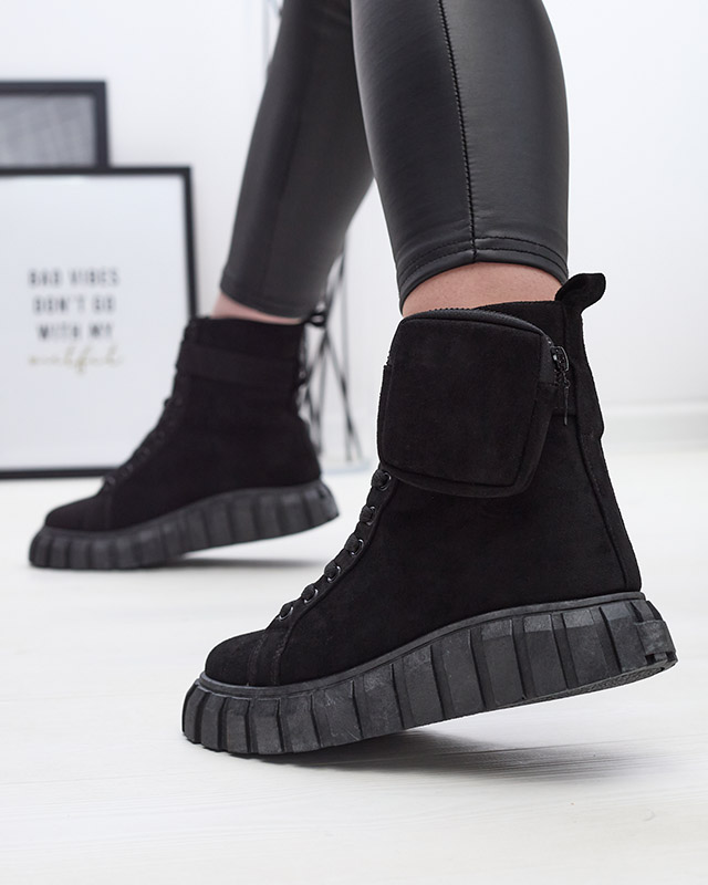 Sieviešu zābaki ar maisiņu melnā krāsā Sauups- Footwear