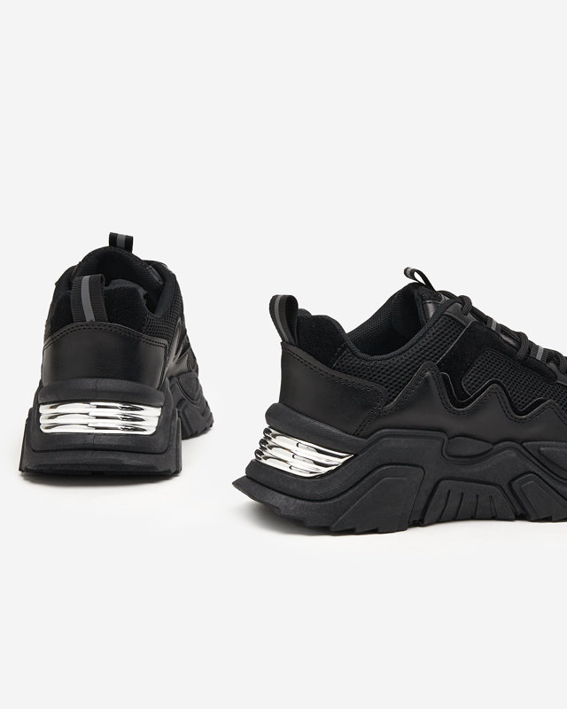 OUTLET Black women's sports shoes sneakers with mesh Dewinso - Footwear