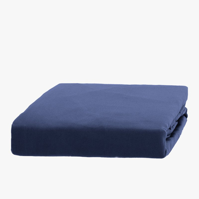 Cotton navy blue sheet with an elastic band 200x220 - Sheets