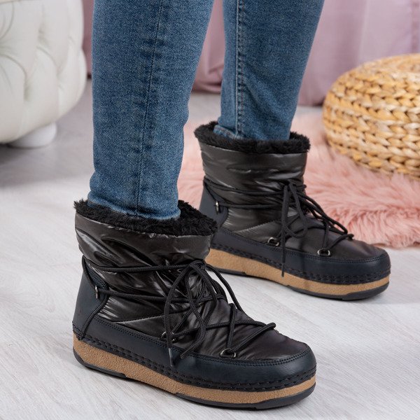 Black warm snow boots Sofya - Footwear