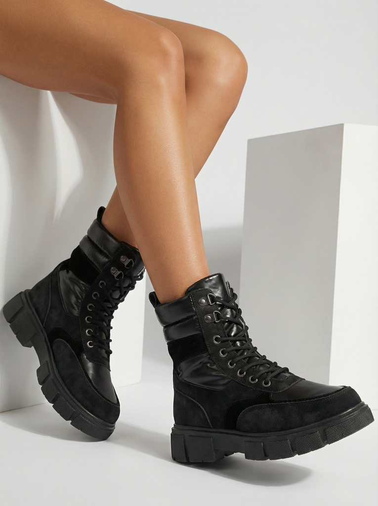 Black women's insulated trapper boots Kasemi- Footwear