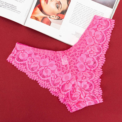 Neon pink lace panties for women - Underwear