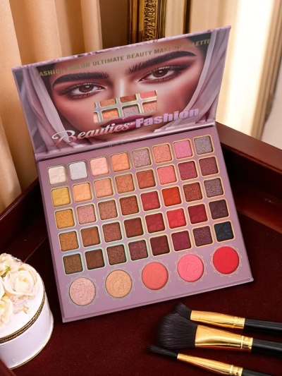 Beauties Fashion Palette 45 eyeshadows with glitter and matte Champagne Ruby Glamour
