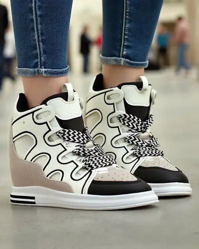 Royalfashion High sports shoes for women with hidden wedge Oblaffi