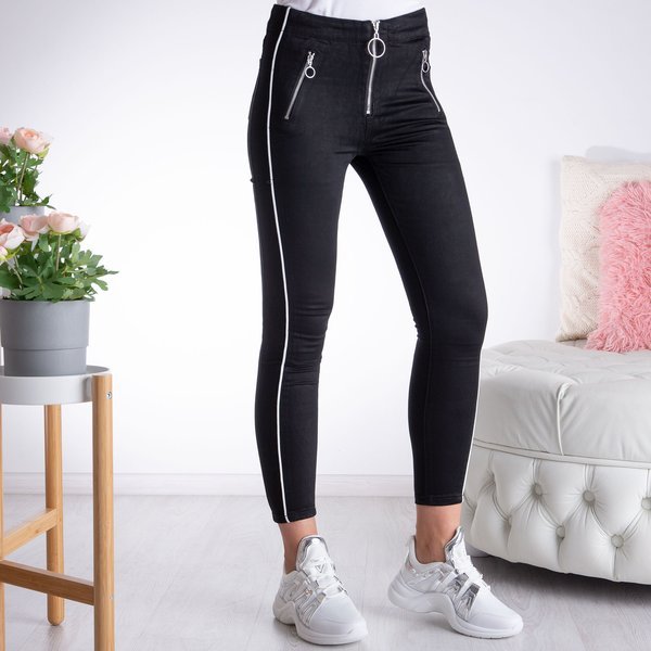 Black pants with white piping - Pants 1