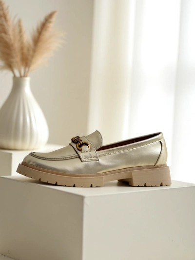 Royalfashion Женские мокасины с золотым покрытием Goldlove