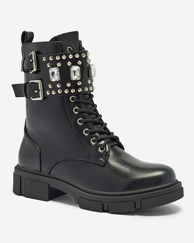 Black women's bagger boots with ornaments Tobrissa - Footwear