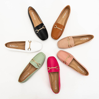 Ladies' fuchsia moccasins with Riltia decoration - Footwear