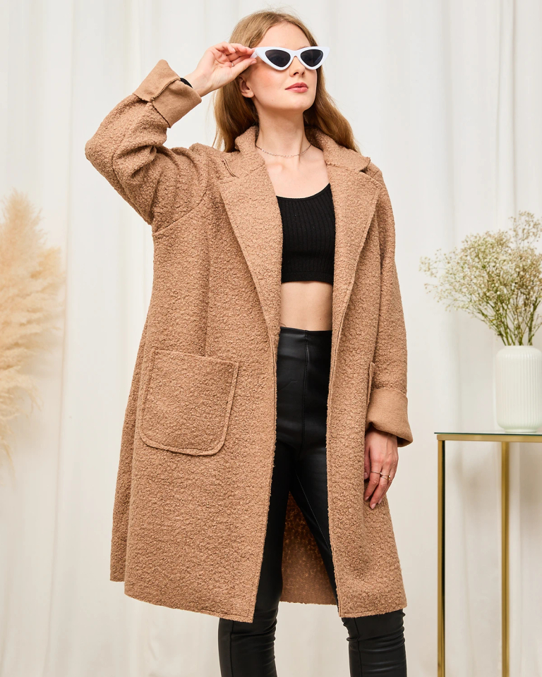 Royalfashion Light brown sheepskin women's coat