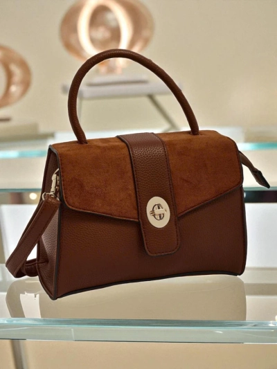 Camelia Eco-Leather and Suede Handbag